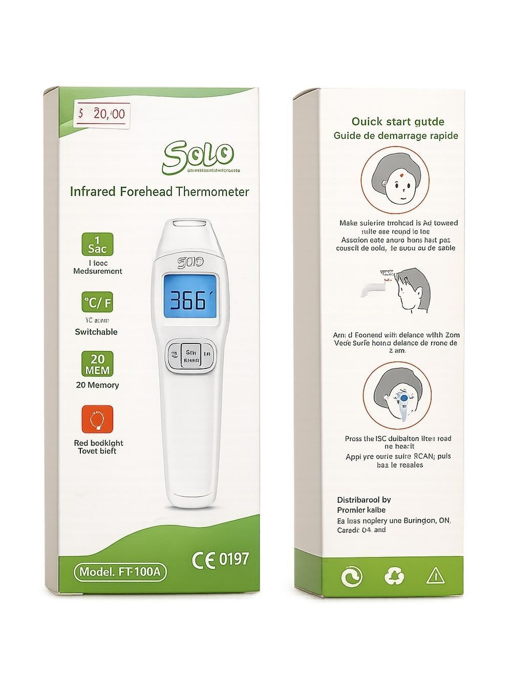 SOLO Infrared Forehead Thermometer – New 🌡️